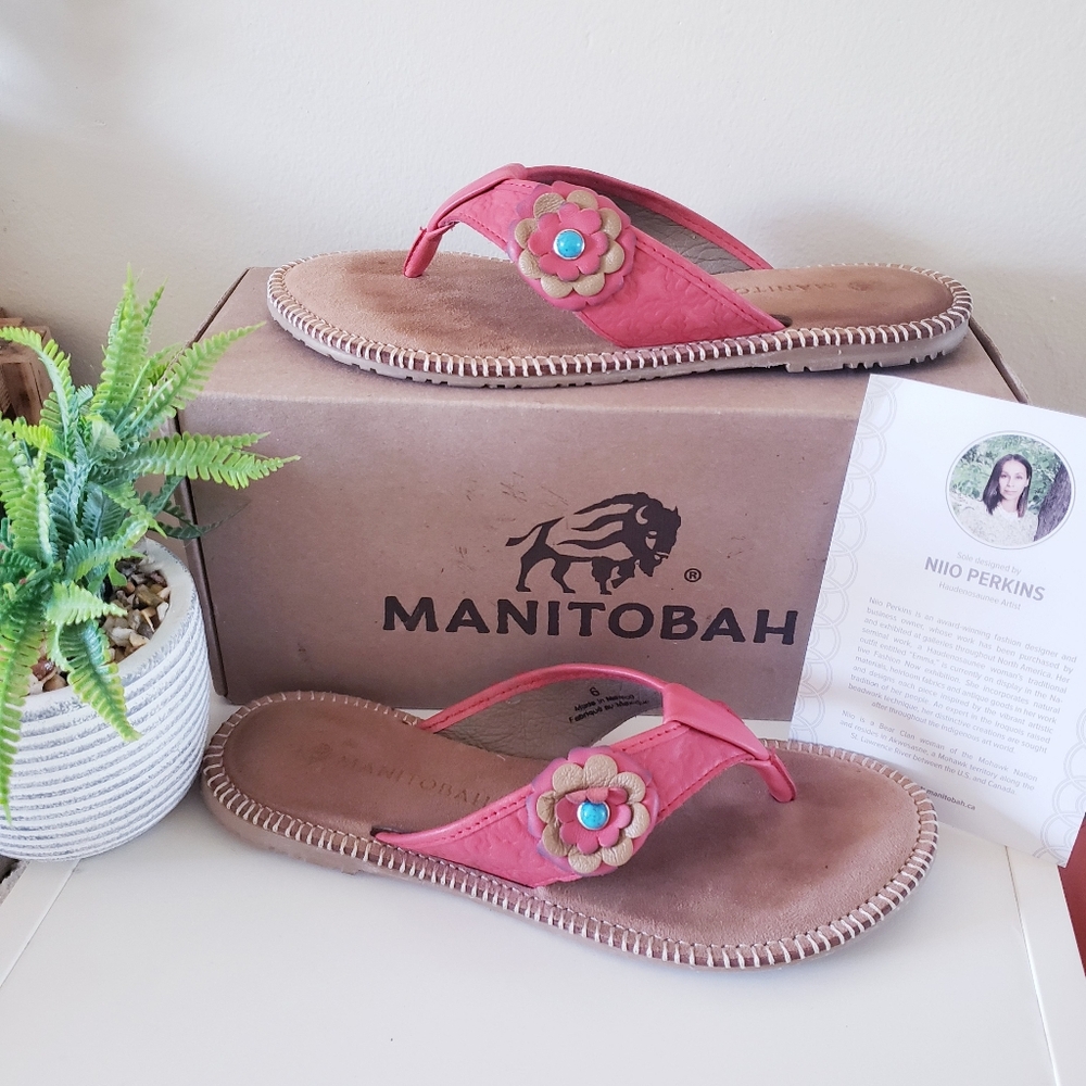 Manitobah Mukluks Wasaga Flip-Flop Red/Rouge- 6M